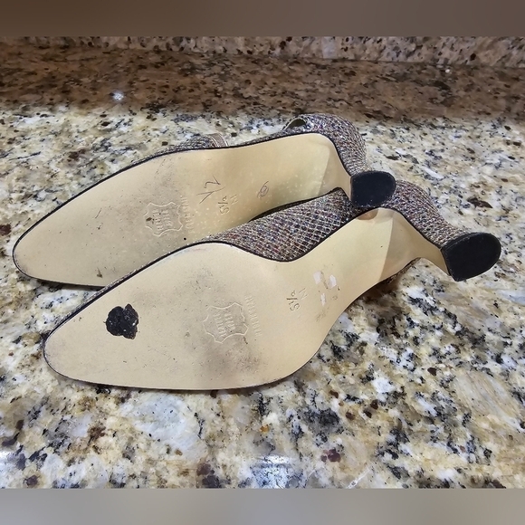 Margaret Jerrold Vintage Sparkly Heels Womens Size 5.5 Made In Spain - Picture 10 of 10